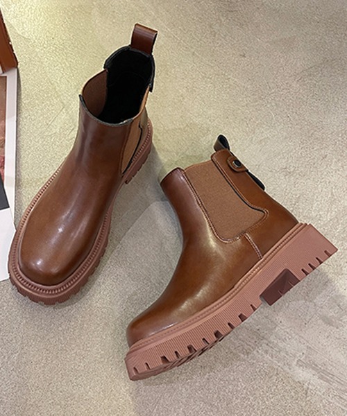 SMILE ORCHID（スマイルオーキッド）の「ボリュームソールサイドゴアブーツ（ブーツ・レディース・ブラック/ブラウン・37/38/39）」の2枚目の写真