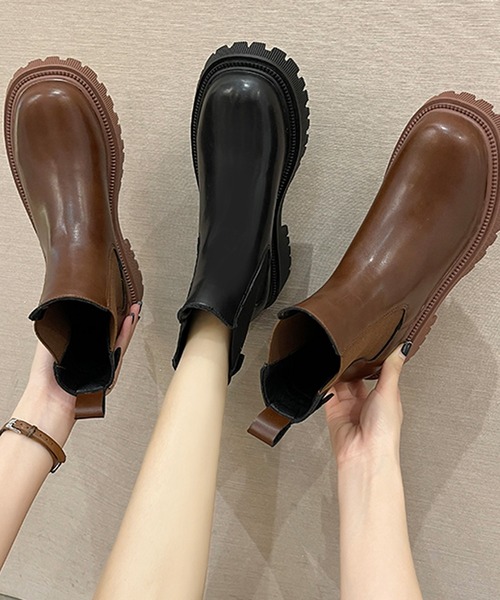 SMILE ORCHID（スマイルオーキッド）の「ボリュームソールサイドゴアブーツ（ブーツ・レディース・ブラック/ブラウン・37/38/39）」の8枚目の写真