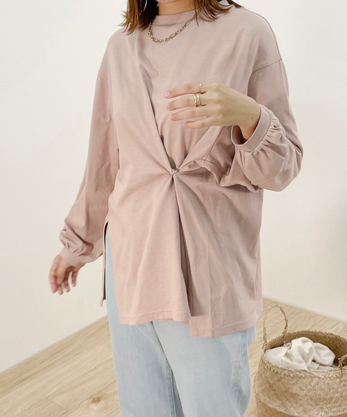 apres jour clair(アプレジュールクレア)の「【apress jour clair】2WAYデザインロンT(Tシャツ/カットソー・レディース・ピンクベージュ/オフホワイト/ライトベージュ・X-LARGE/フリー)」の22枚目の写真
