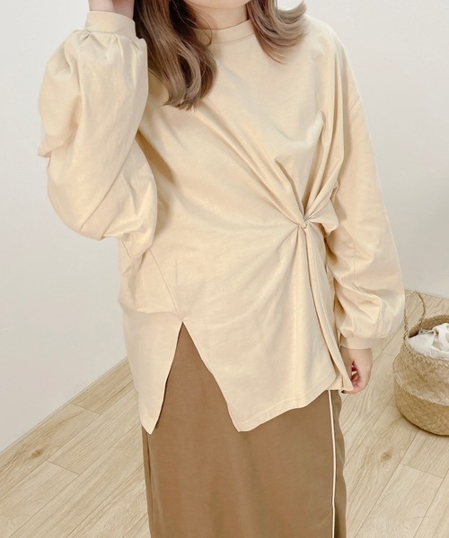 apres jour clair(アプレジュールクレア)の「【apress jour clair】2WAYデザインロンT(Tシャツ/カットソー・レディース・ピンクベージュ/オフホワイト/ライトベージュ・X-LARGE/フリー)」の14枚目の写真