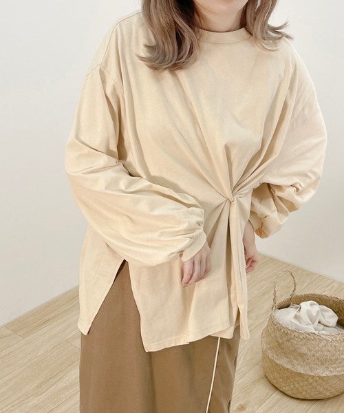 apres jour clair(アプレジュールクレア)の「【apress jour clair】2WAYデザインロンT(Tシャツ/カットソー・レディース・ピンクベージュ/オフホワイト/ライトベージュ・X-LARGE/フリー)」の15枚目の写真