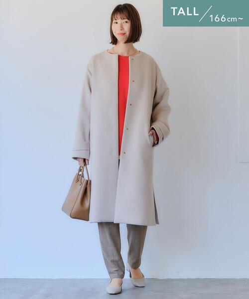 green label relaxing ノーカラーコート　ベージュ 撥水 green label relaxing 「green relaxing」 ノーカラーコート 36