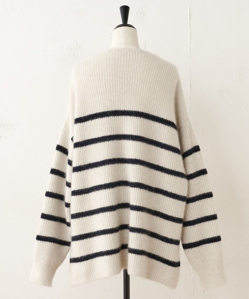 BEARDSLEY（ビアズリー）の「FOX混畦ボーダーニット（ニット/セーター・レディース・ベージュ・FREE）」の12枚目の写真