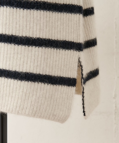 BEARDSLEY（ビアズリー）の「FOX混畦ボーダーニット（ニット/セーター・レディース・ベージュ・FREE）」の15枚目の写真