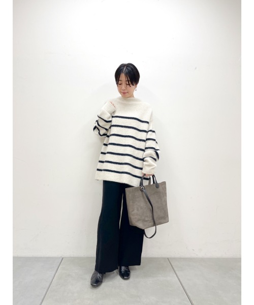 BEARDSLEY（ビアズリー）の「FOX混畦ボーダーニット（ニット/セーター・レディース・ベージュ・FREE）」の18枚目の写真