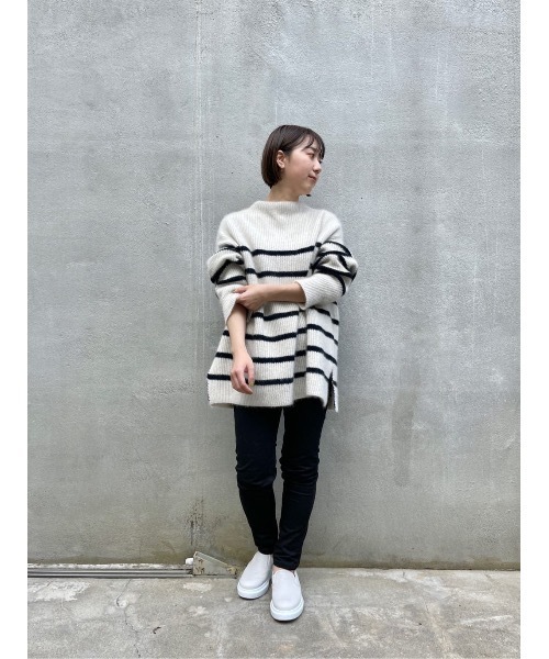 BEARDSLEY（ビアズリー）の「FOX混畦ボーダーニット（ニット/セーター・レディース・ベージュ・FREE）」の22枚目の写真