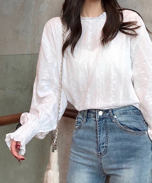 Felt-Maglietta（フェルトマリエッタ）の「刺繍レースブラウス（シャツ/ブラウス・レディース・ホワイト・FREE）」の6枚目の写真