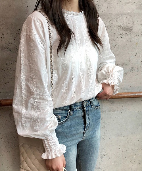 Felt-Maglietta（フェルトマリエッタ）の「刺繍レースブラウス（シャツ/ブラウス・レディース・ホワイト・FREE）」の5枚目の写真