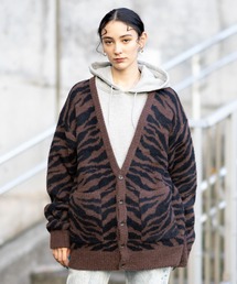 X-girl | ZEBRA PATTERN OVERSIZED KNIT CARDIGAN(カーディガン/ボレロ)