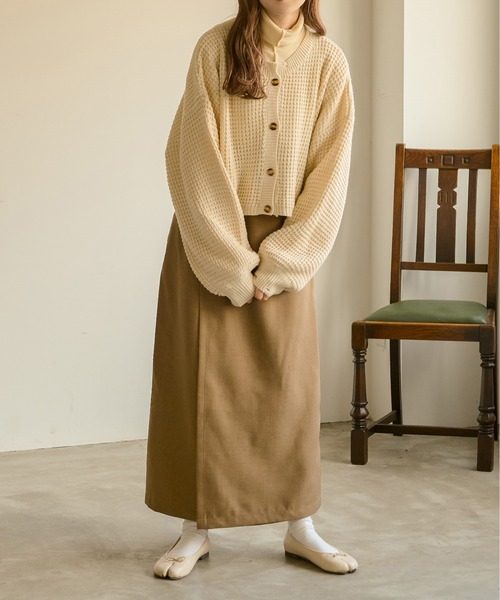 Ambre Neige(アンブルネージュ)の「ワッフルショートカーディガン/【WEB/EC限定商品】(カーディガン/ボレロ・レディース・アイボリー/ベージュ/ダークブラウン・FREE)」の12枚目の写真