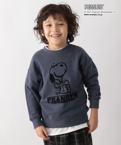 GLOBAL WORK(グローバルワーク)の「キッズ/PEANUTS/クルースウェット/218325(Tシャツ/カットソー・キッズ・チャコールグレー/ライトピンク/オフホワイト/ネイビー/ブラック・110cm/100cm/120cm/130cm/140cm/150cm/160cm)」の4枚目の写真