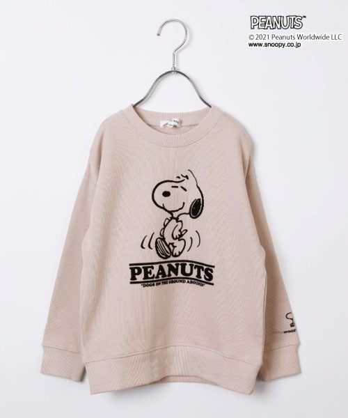 GLOBAL WORK(グローバルワーク)の「キッズ/PEANUTS/クルースウェット/218325(Tシャツ/カットソー・キッズ・チャコールグレー/ライトピンク/オフホワイト/ネイビー/ブラック・110cm/100cm/120cm/130cm/140cm/150cm/160cm)」の5枚目の写真