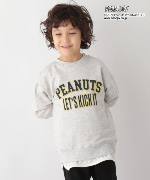 GLOBAL WORK(グローバルワーク)の「キッズ/PEANUTS/クルースウェット/218325(Tシャツ/カットソー・キッズ・チャコールグレー/ライトピンク/オフホワイト/ネイビー/ブラック・110cm/100cm/120cm/130cm/140cm/150cm/160cm)」の11枚目の写真