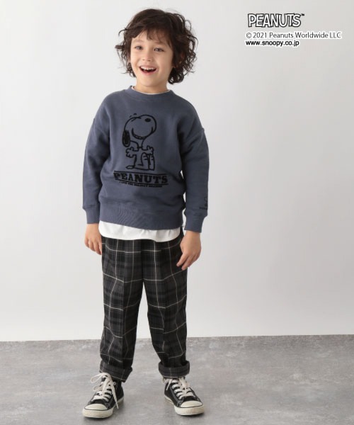 GLOBAL WORK(グローバルワーク)の「キッズ/PEANUTS/クルースウェット/218325(Tシャツ/カットソー・キッズ・チャコールグレー/ライトピンク/オフホワイト/ネイビー/ブラック・110cm/100cm/120cm/130cm/140cm/150cm/160cm)」の8枚目の写真