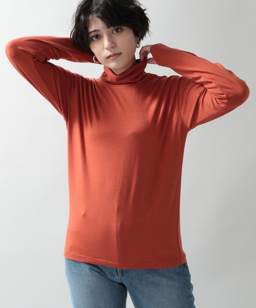 RAGEBLUE（レイジブルー）の「シンプルインナータートルネック/238111（Tシャツ/カットソー・レディース・ダークブラウン/ベージュ系その他/ブルー系その他/オレンジ系その他/ホワイト/ブラック・FREE）」の7枚目の写真