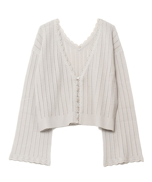 LAYMEE(レイミー)の「Nancy 2way knit cardigan / ナンシー2wayニットカーディガン(カーディガン/ボレロ・レディース・イエロー/グレー系その他/ブラック・FREE)」の5枚目の写真