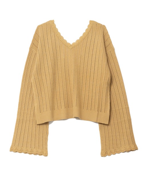 LAYMEE(レイミー)の「Nancy 2way knit cardigan / ナンシー2wayニットカーディガン(カーディガン/ボレロ・レディース・イエロー/グレー系その他/ブラック・FREE)」の7枚目の写真