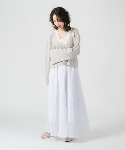LAYMEE(レイミー)の「Nancy 2way knit cardigan / ナンシー2wayニットカーディガン(カーディガン/ボレロ・レディース・イエロー/グレー系その他/ブラック・FREE)」の15枚目の写真