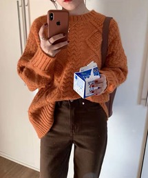 ケーブルオーバーニット