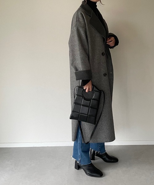 y/m by misato（イムバイミサト）の「ダブルフェイスダブルコート（チェスターコート・レディース・アイボリー/グレー/ベージュ/ブラウン・FREE）」の14枚目の写真