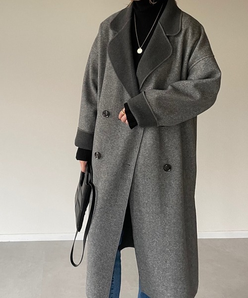 y/m by misato（イムバイミサト）の「ダブルフェイスダブルコート（チェスターコート・レディース・アイボリー/グレー/ベージュ/ブラウン・FREE）」の16枚目の写真