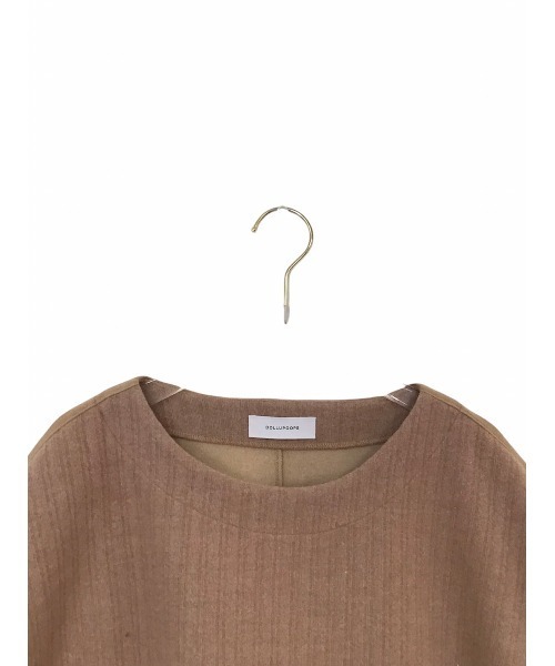DOLLUPOOPS（ドールアップウップス）の「フロントパッチワークカーブスリーブプルオーバー（ポロシャツ・レディース・ホワイト/ベージュ/ブラック・38）」の17枚目の写真