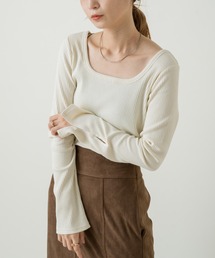 Kastane | 袖ボタンテレコリブTee(Tシャツ/カットソー)