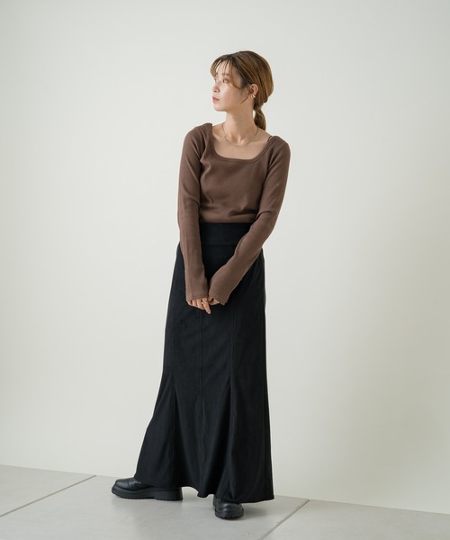 Kastane（カスタネ）の「袖ボタンテレコリブTee（Tシャツ/カットソー・レディース・ブラック/ブラウン/グリーン/アイボリー・FREE）」の22枚目の写真