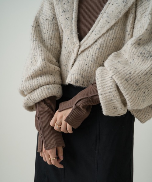 Kastane（カスタネ）の「袖ボタンテレコリブTee（Tシャツ/カットソー・レディース・ブラック/ブラウン/グリーン/アイボリー・FREE）」の10枚目の写真