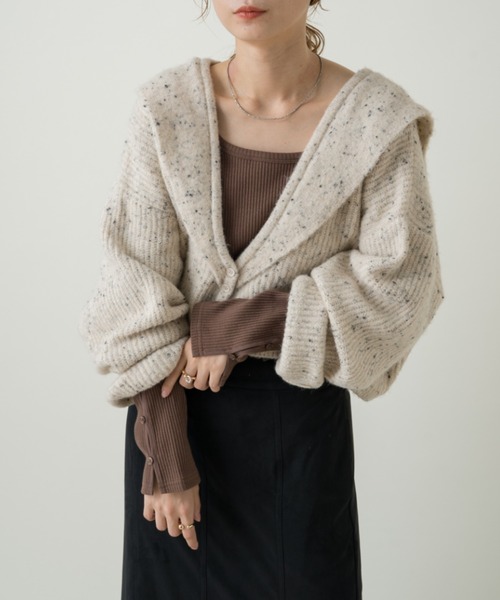 Kastane（カスタネ）の「袖ボタンテレコリブTee（Tシャツ/カットソー・レディース・ブラック/ブラウン/グリーン/アイボリー・FREE）」の19枚目の写真