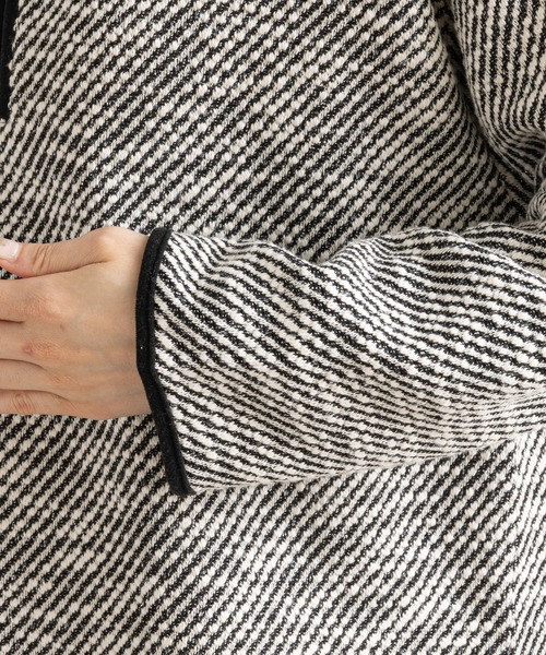 prose verse（プロズヴェール）の「キーネックカットツイードトップス（Tシャツ/カットソー・レディース・ブラック/オフホワイト・MEDIUM）」の20枚目の写真