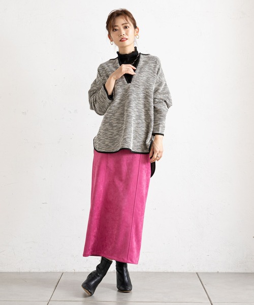 prose verse（プロズヴェール）の「キーネックカットツイードトップス（Tシャツ/カットソー・レディース・ブラック/オフホワイト・MEDIUM）」の22枚目の写真