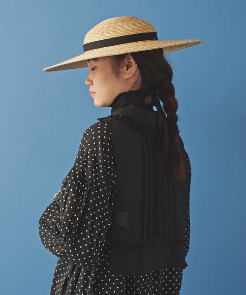 Malle(マル)の「△malle 麦ブレードハット NO.3(ハット・レディース・ブラック/ナチュラル・FREE)」の7枚目の写真