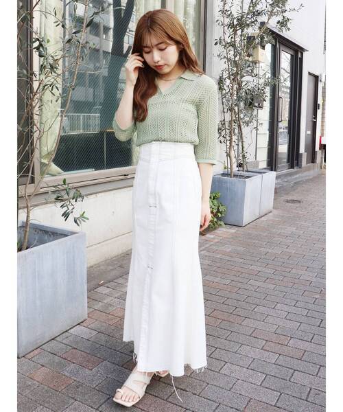 MURUA（ムルーア）の「メッシュニットポロシャツ（ポロシャツ・レディース・ブラック/グリーン/ブラウン・FREE）」の19枚目の写真