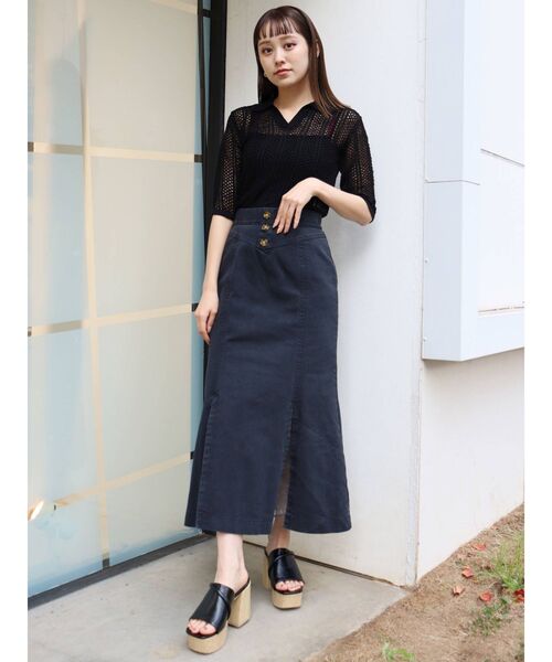 MURUA（ムルーア）の「メッシュニットポロシャツ（ポロシャツ・レディース・ブラック/グリーン/ブラウン・FREE）」の21枚目の写真