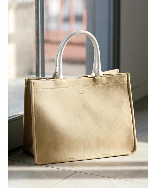 koe(コエ)の「キャンバスブックトート*(トートバッグ・レディース・ブラック/グレー/ピンク/ブルー/グリーン/アイボリー/ベージュ・FREE)」の12枚目の写真