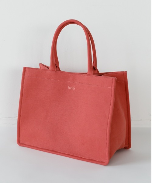 koe(コエ)の「キャンバスブックトート*(トートバッグ・レディース・ブラック/グレー/ピンク/ブルー/グリーン/アイボリー/ベージュ・FREE)」の7枚目の写真