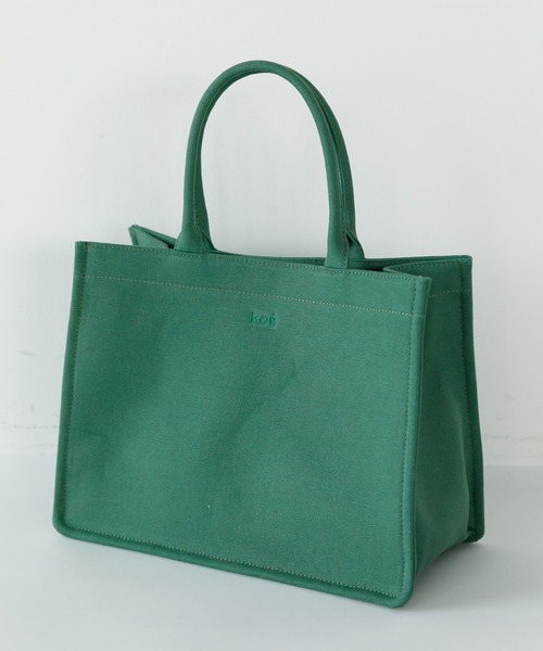 koe(コエ)の「キャンバスブックトート*(トートバッグ・レディース・ブラック/グレー/ピンク/ブルー/グリーン/アイボリー/ベージュ・FREE)」の5枚目の写真