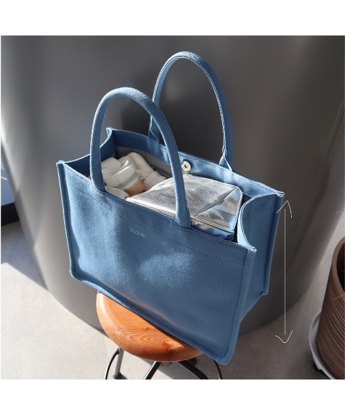 koe(コエ)の「キャンバスブックトート*(トートバッグ・レディース・ブラック/グレー/ピンク/ブルー/グリーン/アイボリー/ベージュ・FREE)」の9枚目の写真