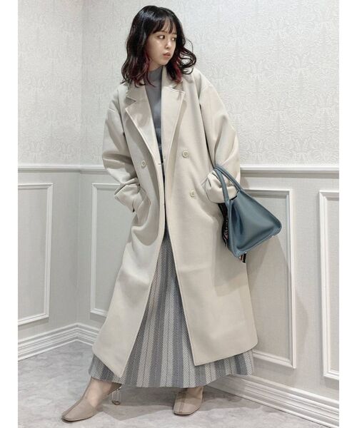 dazzlin（ダズリン）の「ベーシックダブルチェスターコート（チェスターコート・レディース・ブラック/キャメル/ブルー/アイボリー・FREE）」の14枚目の写真