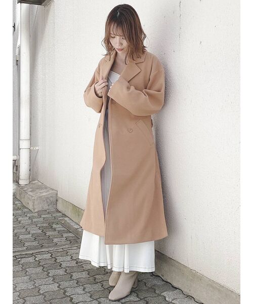 dazzlin（ダズリン）の「ベーシックダブルチェスターコート（チェスターコート・レディース・ブラック/キャメル/ブルー/アイボリー・FREE）」の22枚目の写真