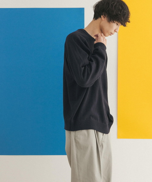 FORK&SPOON(フォークアンドスプーン)の「FORK&SPOON 柄編みサドルショルダーニット(ニット/セーター・メンズ・オフホワイト/ネイビー・5/4)」の16枚目の写真