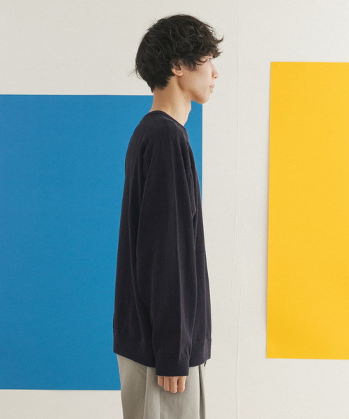 FORK&SPOON(フォークアンドスプーン)の「FORK&SPOON 柄編みサドルショルダーニット(ニット/セーター・メンズ・オフホワイト/ネイビー・5/4)」の10枚目の写真