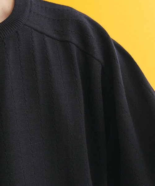 FORK&SPOON(フォークアンドスプーン)の「FORK&SPOON 柄編みサドルショルダーニット(ニット/セーター・メンズ・オフホワイト/ネイビー・5/4)」の13枚目の写真