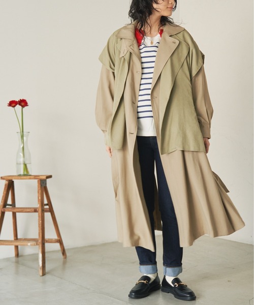 ANGIE（アンジー）の「ベスト付き 3WAYデザインコート（トレンチコート・レディース・ベージュ/スミクロ/ライトベージュ・FREE）」の3枚目の写真