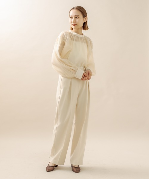 mline（エムライン）の「[mline] シアーボリューム袖ブラウス（シャツ/ブラウス・レディース・ベージュ/アイボリー・FREE）」の4枚目の写真