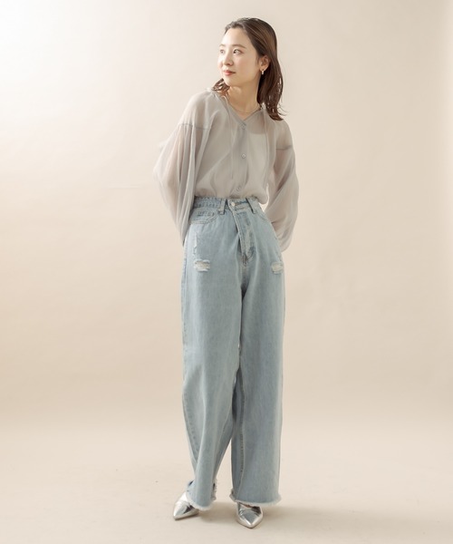 mline（エムライン）の「[mline] シアーボリューム袖ブラウス（シャツ/ブラウス・レディース・ベージュ/アイボリー・FREE）」の20枚目の写真