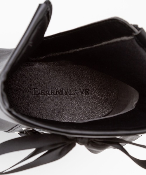 DearMyLove(ディアマイラブ)の「サイドレースアップショートブーツ(ブーツ・レディース・ピンク/ボルドー/ブラック×ブラック/ブラック×ピンク・23cm/23.5cm/24cm/24.5cm/25cm/25.5cm/22.5cm/22.5㎝)」の20枚目の写真