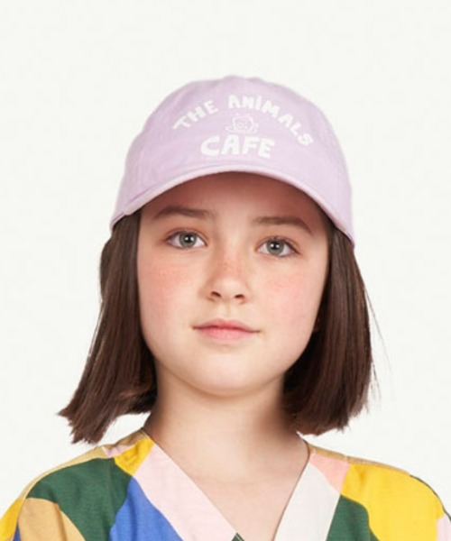 The animals observatory(ジ・アニマルズ・オブザーバトリー)の「The animals observatory / フロント ロゴプリント キャップ(キャップ・キッズ・ネイビー/ラベンダー・M/L)」の2枚目の写真