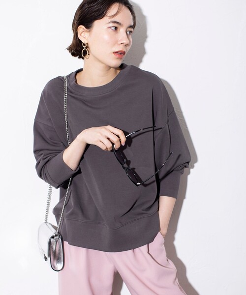 THE SHOP TK （ザ ショップ ティーケー ）の「◆バイオカラーウラケプルオーバー（スウェット・レディース・チャコールグレー/イエロー系その他/ホワイト系/パープル系・12/13）」の16枚目の写真